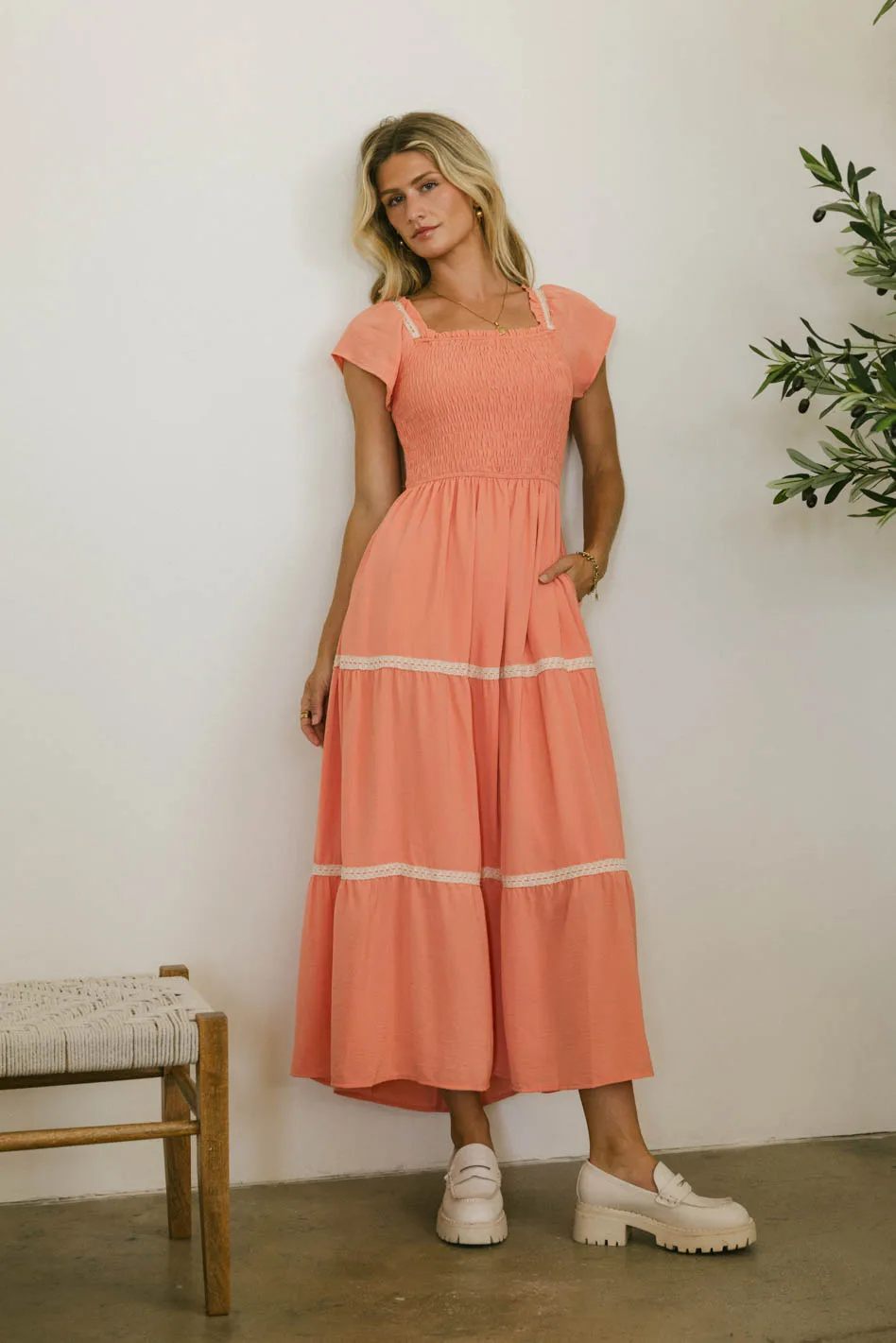 Böhme Joy Lace Trim Maxi Dress