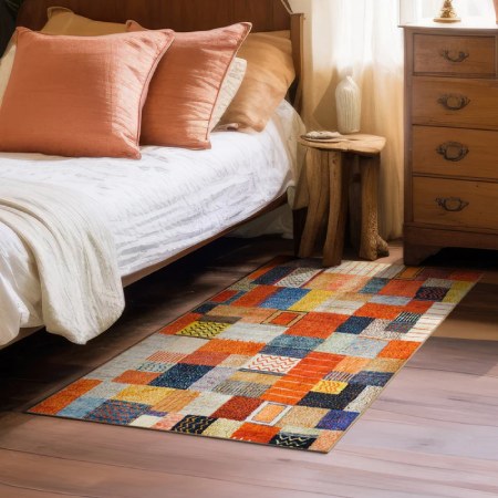 My Magic Carpet Patchwork Multicolor Washable Rug