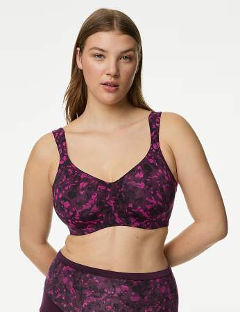 Marks and Spence Printed Wired Minimiser Bra